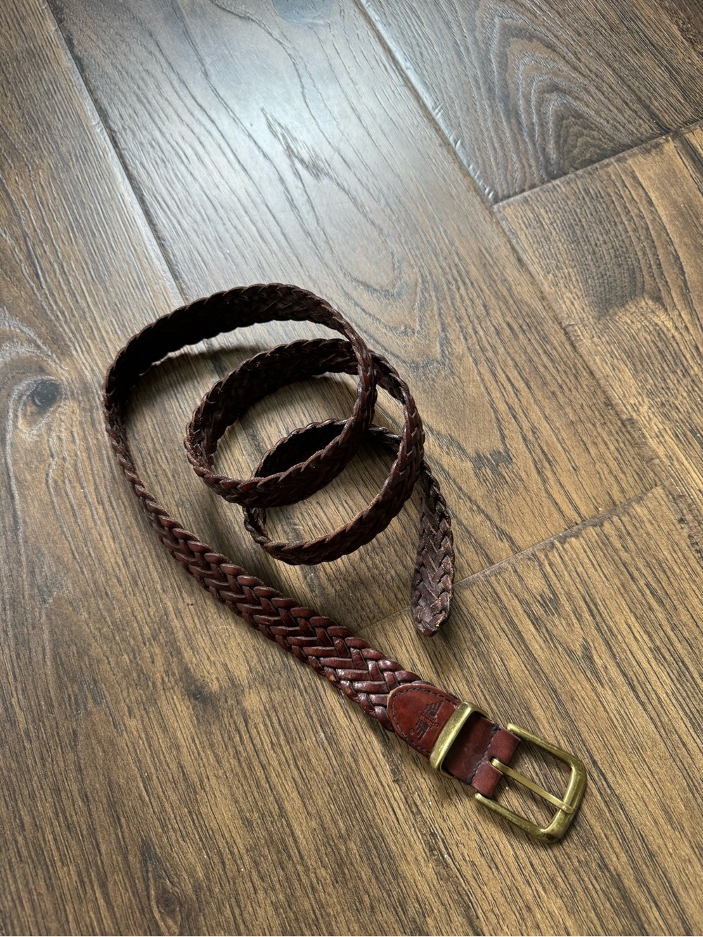 Brown Braided Leather Belt
